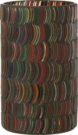 J-Line windlicht Mozaiek Curve - glas - mix - large