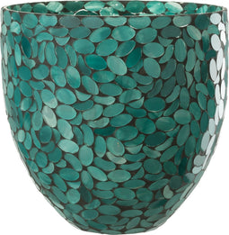 J-Line windlicht Mozaiek - glas - azuur - large