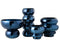 J-Line Windlicht Op Voet Afgerond Glas Blauw