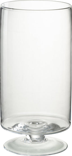 J-Line windlicht Op Voet - kaarshouder - glas - transparant - medium