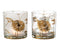 J-Line windlicht paardenbloem - glas - goud - large - 2 stuks