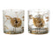 J-Line windlicht paardenbloem - glas - goud - large - 2 stuks