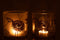 J-Line windlicht paardenbloem - glas - goud - large - 2 stuks