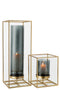 J-Line windlicht Rechthoek Hoog - kaarshouder - metaal/glas - goud