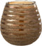 J-Line windlicht Streep Rond - glas - bruin - medium