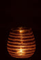 J-Line windlicht Streep Rond - glas - bruin - medium