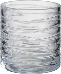 J-Line windlicht Strepen - glas - transparant - small