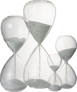 J-Line zandloper Parels - glas - wit - extra large