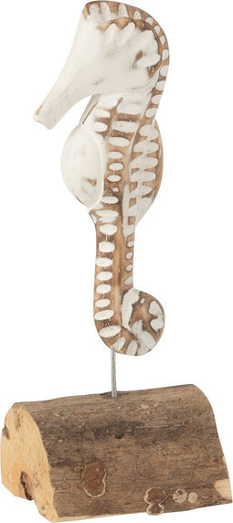 J-Line Zeepaard 1 Op Voet Albasia Hout Wit/Naturel