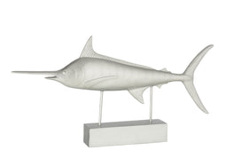 J-Line decoratie Zwaardvis Op Voet - polyresin - zilver