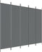 vidaXL - Kamerscherm - met - 5 - panelen - 250x200 - cm - stof - antracietkleurig