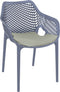 baratti stapelbare tuinstoel carva – met armleuning – donkergrijs