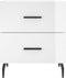 vidaXL - Nachtkastjes - 2 - st - 40x35x47,5 - cm - bewerkt - hout - hoogglans - wit