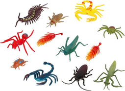 Atosa Speelgoed insecten dieren speelfiguren - set 12x stuks - kunststof - tussen 3-6 cm - kleuren mix - Halloween beestjes
