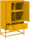 vidaXL - Hoge - kast - 68x39x111,5 - cm - staal - mosterdgeel