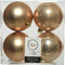 Decoris Kerstballen - 4x st - toffee bruin - D10 cm - kunststof - kerstversiering