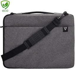 V7 CSE14-ECO - Opbergmap 35,6 cm - Voorvak Draaghandvat Schouderband - Grijs