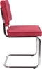 Zuiver Ridge Rib Eetkamerstoelen Rood - Set van 2