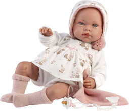 Llorens Huilende Babypop Tala Roze met geluid 44 cm