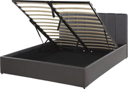DREUX - Bed met opbergruimte - Donkergrijs - 140 x 200 cm - Kunstleer