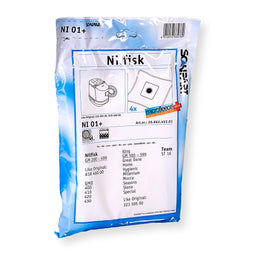 Scanpart stofzuigerzakken 4 stuks - Geschikt voor Nilfisk Elite Extreme GM300 GM400 GM500 King Power - Inclusief 1 filter - Alternatief