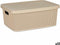 Opbergbak Met Deksel Beige Plastic 13 L 28 X 15 X 39 Cm (12 Stuks)