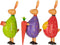 J-Line decoratie Konijn Geschenk/Ei/Wortel - ijzer - mix - 3 stuks - large