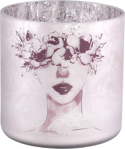 PTMD Yenar Windlicht - 15 x 15 x 15 cm - Glas - Paars