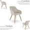 tectake® Eetkamerstoel Marilyn - Gestoffeerd - Ergonomisch - Taupe/Goud