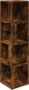 vidaXL - Hoekkast - 33x33x132 - cm - bewerkt - hout - gerookt - eikenkleurig