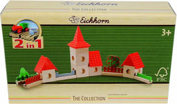 Eichhorn Kleine stad 4981 - Houten treinbaan set - 21-delig - Multicolor