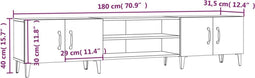 vidaXL - Tv-meubel - 180x31,5x40 - cm - bewerkt - hout - hoogglans - wit