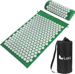 Loti Spijkermat - Acupressuurmat - Spijkerkussen - Donkergroen/Wit