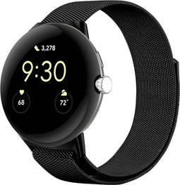 imoshion Milanees magnetisch bandje - Geschikt voor Google Pixel Watch / Watch 2 / Watch 3 (41 mm) - Zwart