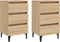 vidaXL - Nachtkastjes - 2 - st - met - metalen - poten - 40x35x69 - cm - sonoma - eiken