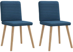 vidaXL - Eetkamerstoelen - 2 - st - stof - blauw