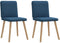 vidaXL - Eetkamerstoelen - 2 - st - stof - blauw