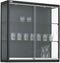 Wandvitrine 2 legborden 100x100x30cm Aluminium