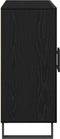 vidaXL - Sideboard - met - 3 - Deuren - Zwart - Eiken - 90x34x80 - cm - Geengineerd - Hout