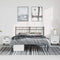 vidaXL - Bedframe - met - hoofdbord - metaal - zwart - 135x190 - cm