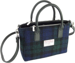 Handtas Brora Tartan Black Watch - Ritssluiting - Draagband - Harris Tweed - Glen Appin of Scotland