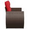 Tuinbank 2-zits met kussens poly rattan bruin