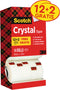 Plakband Scotch Crystal 600 19mmx33m transparant 12+2 gratis