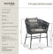Tectake Valeiras - Tuinstoelen - Set van 2 - Rope Design - Donkergrijs (2 stuks)