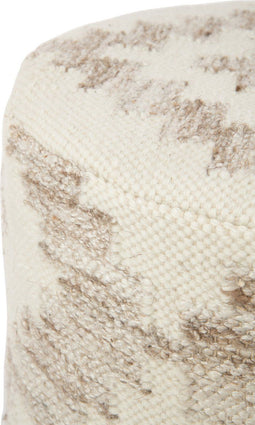 J-Line poef cilinder etnisch patronen - wol/katoen - creme/beige