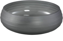 PTMD Nadah Grey Bowl Shaped Ribbed Glass Vase