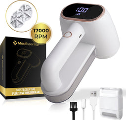 MostEssential LR218 - Elektrische Pluizenverwijderaar - 17000 RPM - USB-C Snellaadfunctie - DOUBLE Blade Edition