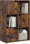 Woltu 6-Vaks Boekenkast met Deuren - Rustiek Bruin - 59,6 x 29 x 91 cm - Opbergkast met 6