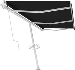 vidaXL - Luifel - vrijstaand - automatisch - 600x350 - cm - antracietkleurig