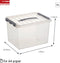 Sunware - Q-line opbergbox 22L transparant metaal - 40 x 30 x 26 cm